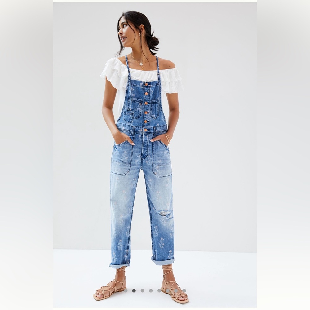 NWT Anthropologie Pilcro The Painters Denim Overalls Denim Medium Blue Sz 25 NEW
